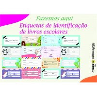 Etiquetas de identificação de livros escoares